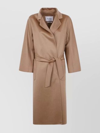 Max Mara waist belted long sleeve coat lapels pockets