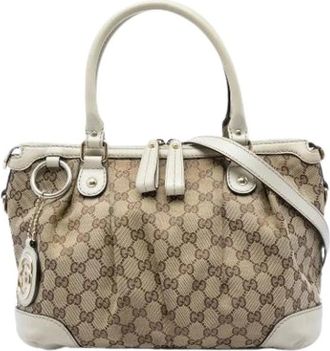 Gucci Pre-owned Sukey Bag - Dames - Vintage Handtas - Beige - ONE Size - Leer - Vintage