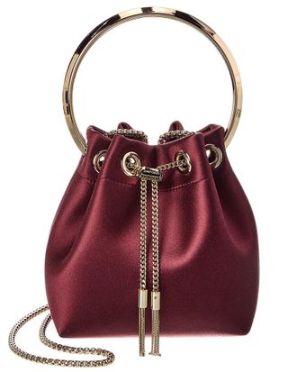 Jimmy Choo London Bon Bon Satin Bucket Bag