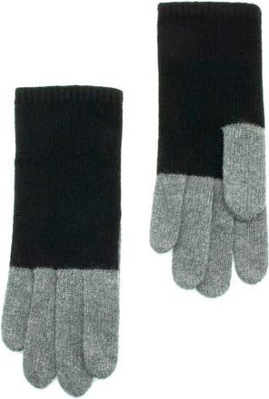 Portolano Colorblock Cashmere Gloves in Black/Medium Grey at Nordstrom Rack