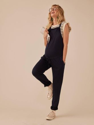 Envie de Fraise Umstands-Latzhose aus leichter Sweatware ENVIE DE FRAISE marine