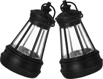 OEM Faroles Colgantes De Jard&iacute;n - Luces Solares - Decoraci&oacute;n Exterior - Resina Impermeable - 13 Cm De Alto - Negro