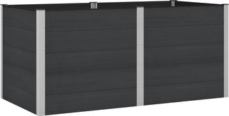vidaXL Arriate Elevado Negro 200 X 100 X 91 Cm Wpc Y Aluminio Vidaxl