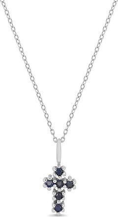 Bony Levy El Mar 18K White Gold Sapphire Cross Pendant Necklace at Nordstrom Rack