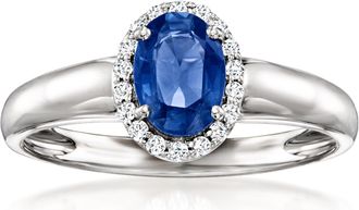 Ross-Simons Sapphire and. Diamond Ring in Platinum