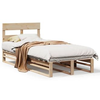 Berkfield Home Bed Frame without Mattress 75x190 cm Small Single Solid Wood Pine in Light Tan