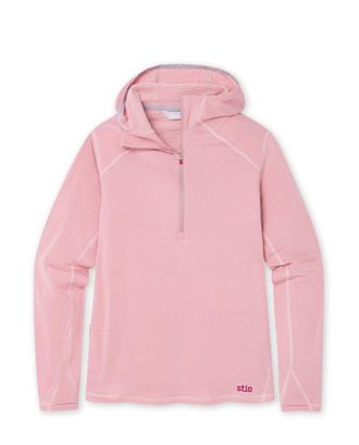 Stio | Womens Trax Power Grid Half Zip Hoodie, Size Medium in Rustic Rose