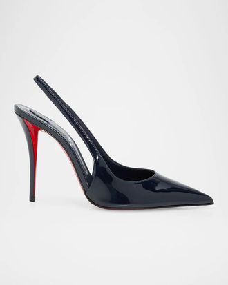 Christian Louboutin 100mm Miss Z Patent Leather Slingback Pumps