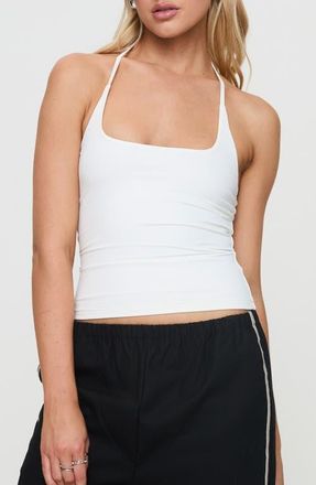 Princess Polly Ezekiel U-Neck Halter Top in White at Nordstrom, Size 10