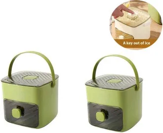 OEM Pack De 2 M&aacute;quinas De Cubitos De Hielo Tipo Prensa, Rejilla De Hielo Reutilizable Para Caf&eacute;, M&aacute;quina De Cubitos De Hielo Port&aacute;til, Verde Hierba