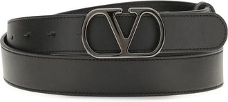 Valentino Garavani Mens Leather Belt Vlogo Signature Black Calf