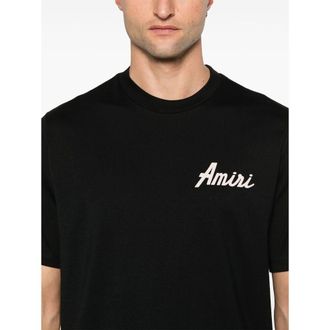 Amiri Logo-Embroidered Cotton Jersey T-Shirt - Black