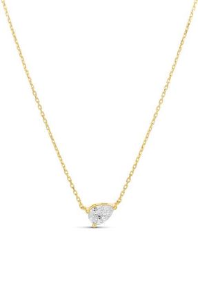 SHYMI Side Pear Cubic Zirconia Pendant Necklace in Gold at Nordstrom