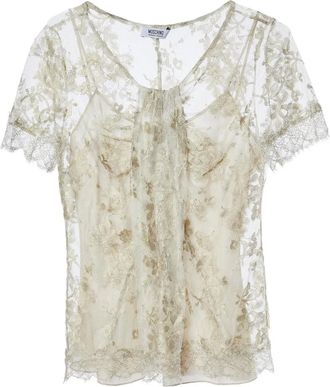 Moschino floral-lace blouse - Gold