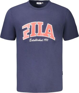 Fila Blauw Katoen Grafisch Heren T-Shirt - Heren - T-shirts - Blauw - XL - Katoen - Tops
