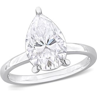 Delmar Pear Cut Moissanite Ring in White Silver at Nordstrom Rack, Size 7