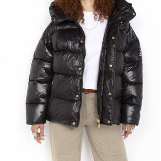Schott NYC Oversized gewatteerde donsjas met ritssluiting, SCHOTT