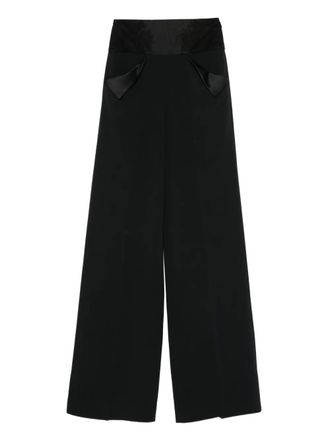 Ermanno Scervino lace-insert wide-leg trousers - women - Acetate/Viscose - 42 - Black