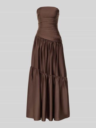 Luxuar Luxuar Regular Fit Abendkleid in Falten-Optik in Schoko, Gr&ouml;&szlig;e 32