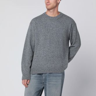 Roberto Collina Grey Wool Blend Crewneck Sweater