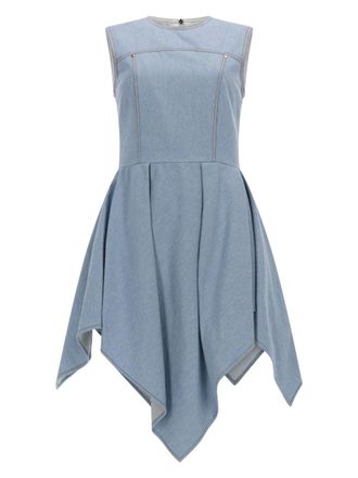 Msgm Neutrals Sleeveless Asymmetrical Denim Dress