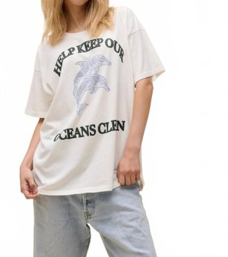 Daydreamer Help Our Oceans Short Sleeve Tee In White