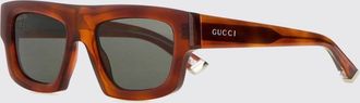 Gucci Occhiali da sole aviator in acetato con montatura rettangolare e logo