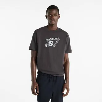 New Balance Uomo Classic Tri-Logo T-Shirt in Grigio, Cotone, Taglia 2XL
