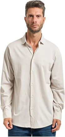 A|X Armani Exchange Wit Geborduurd Logo Overhemd Lange Mouwen - Heren - Casual Overhemden - Wit - S - Overhemden
