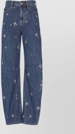 Self Portrait straight cut denim trousers featuring pockets