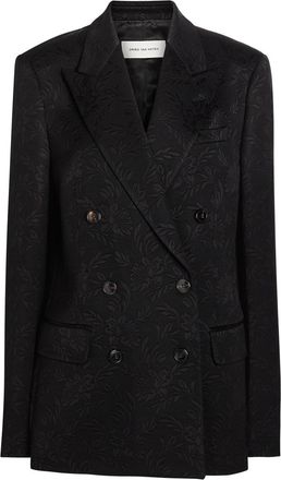Dries Van Noten Barrysta Floral-jacquard Double-breasted Blazer - Black - 42 (UK14 / L)