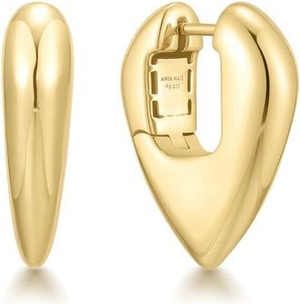 Ania Haie Puffy Shield Hoop Earrings in Shiny Gold at Nordstrom