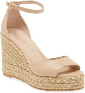 Stuart Weitzman Nudist Curve Espadrille Wedge Sandal in Adobe at Nordstrom Rack, Size 10.5