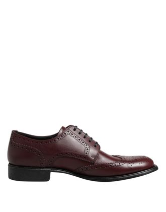 Dolce & Gabbana Brown Leather Lace Up Derby Dress Mens Shoes