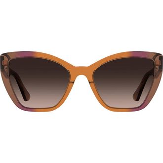 Moschino 55mm Cat Eye Sunglasses in Brown Orange at Nordstrom Rack