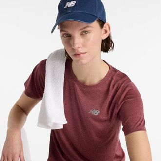 New Balance Womens Athletics T-Shirt in Red Poly Knit, size X-Large