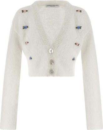 Alessandra Rich Carded Mohair Cardigan