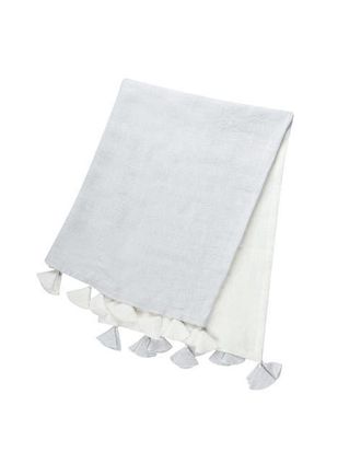 Anaya with Love Light Grey Colorblocked Linen Blanket with Tassels at Nordstrom