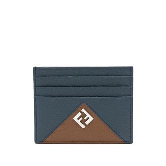 Fendi Logo-plaque Pebbled-leather Cardholder