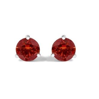 House of Brilliance 14K White Gold 3/4 Cttw Red Lab-Grown Diamond Stud Earrings at Nordstrom