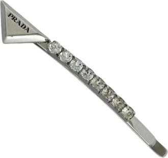 Prada Pre-owned Metalen Haaraccessoire - Dames - Vintage Accessoires - Grijs - ONE Size - Vintage