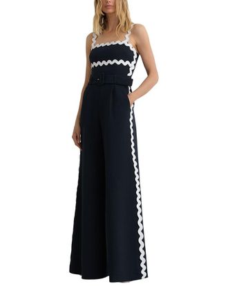 Reiss Dash Ric Rac Trim Wide Leg Jumpsuit