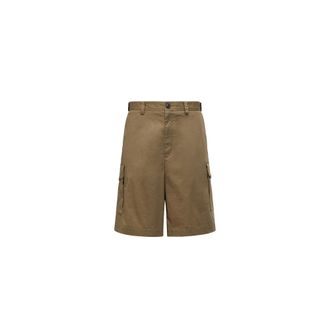 Moncler Moncler Cotton Gabardine Cargo Shorts, Men, Green, Size: 48