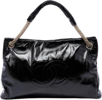 Chanel Pre-owned Patent Leather Tote - Dames - Vintage Schoudertas - Zwart - ONE Size - Leer - Vintage