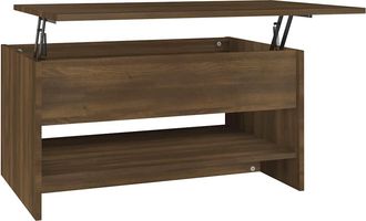 vidaXL Mesa De Centro Madera Contrachapada Roble Marr&oacute;n 80x50x40 Cm Vidaxl