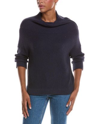 Autumn Cashmere Shaker Stitch Funnel Neck Sweater