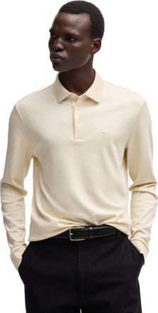 HUGO BOSS Black Pado 30 lange mouw polo creme jersey 3-knoops
