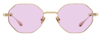 Valentino VLX-122 Titanium V-Stud Sunglasses - Gold