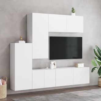 Berkfield Home Versatile 5 Piece TV Wall Units White Engineered Wood