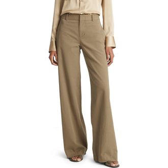Vince Cotton Wide Leg Pants in Artichoke at Nordstrom, Size 12
